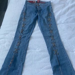 Vintage guess jeans lace up